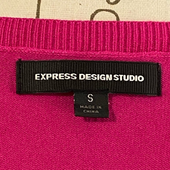 Express Fuchsia Ruffled Cardigan - Picture 3 of 3